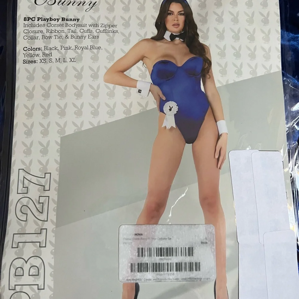 BNWT Official Playboy Costume in Royal Blue - Picture 4 of 6